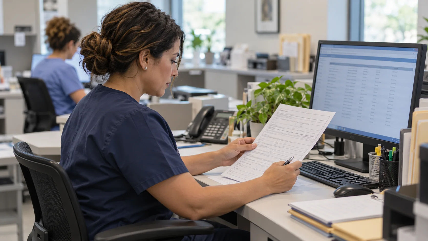 Billing specialist verifying a provider's role against a generic professional claim